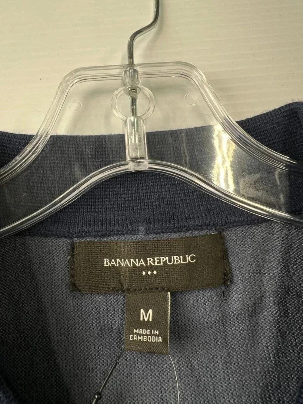 BANANA REPUBLIC FACTORY Border Striped Sweater Polo Men's Size M Navy NWT $80